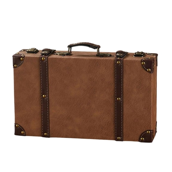 Necvior Vintage Trunk Wooden Storage Box For Homes Organization Durable Design