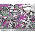 thumbnail image 3 of Soimoi Moss Georgette Fabric Animal Skin & Wild Flower Printed Fabric 1 Yard 42 Inch Wide, 3 of 3