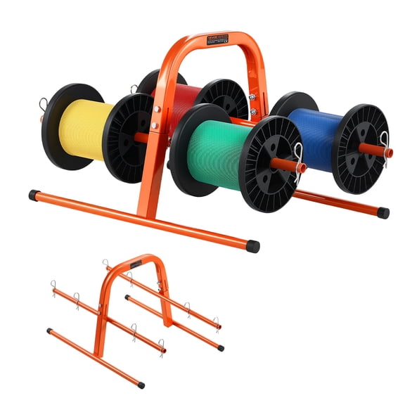 VEVOR Wire Spool Rack, 100 lbs Capacity, Smart Hand Caddy, Heavy-Duty Steel Wire Dispenser Holder for Up to 8 Spools,MAX 9.45 in Diameter,Easy Lift Design for Electrical Industrial and Retail Use
