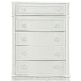 thumbnail image 2 of JERFIT 5-Drawer Ivory Chest Dresser with Bottom Shelf, French Country Bedroom Storage Organizer with Wood Turned Legs, 2 of 5
