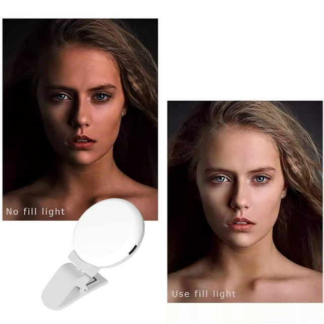 Hogar y cocina, Luces LED, Anillo de luz, Luz para selfies, Batería recargable de gran capacidad, Portátil, 60 LED, Brillo ajustable, Clip de luz para teléfono, Laptop, Para maquillaje, Luz de relleno