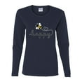 thumbnail image 2 of Wild Bobby, Bee Happy Motivational Inspirational Teachers, Pop Culture, Women Graphic Long Sleeve Tee, Navy, XX-Large, 2 of 4