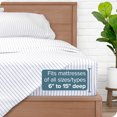 thumbnail image 2 of Bare Home Ultra-Soft Sheet Set - Premium 1800 Collection - Deep Pockets - 4-Pieces - King, Pinstripe - White/Marine, 2 of 6