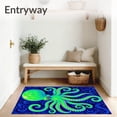 thumbnail image 3 of ODIKA 3'x5' Machine Washable Non-Slip Area Rug, Undersea Creature Hook Stitch Embroidery Artisan High Traffic Rug, Green, 636231, 3 of 7