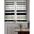 thumbnail image 4 of Sage Green Black Stripe Curtains 45 Inch Length,Sheer Curtains for Bedroom Living Room Window Modern Abstract Coarse Striped Rod Pocket Drapes Kitchen Curtains Small Half Window 42"x45" 2 Panels, 4 of 6