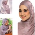 thumbnail image 4 of Women Premium Hijab Head Scarf Lightweight Shimmer Scarves Crepe Wedding Shawls Shiny Wraps for Evening Dresses, 4 of 5