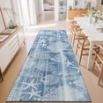 thumbnail image 3 of 2'x6' Rug Runners for Hallways Kitchen, Blue Coastal Non Slip Entryway Beside Floor Carpet Runner, Nautical Coral Starfish Shell Seahorse Ocean Washable Laundry Room Bedroom Throw Rugs Mat, 3 of 8