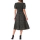 thumbnail image 3 of Vestidos florales INSPIRE CHIC para mujeres, con mangas cortas abullonadas, escote en V y dobladillo con volantes, midi, talla XS, naranja y negro, 3 of 6