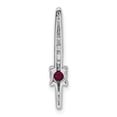 thumbnail image 4 of Diamond2Deal 14K White Gold Diamond and .18 Ruby Fancy Chain Slide Pendant for Women, 4 of 6
