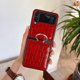 thumbnail image 1 of Luxury Crocodile Pattern Leather Phone Case Compatible Samsung Galaxy Z Flip 4 With Ring Stand, 1 of 1