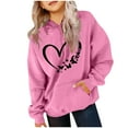 thumbnail image 2 of Auroural Kids Hoodies Girls Long Sleeve Shirts Children's Hoodie with Long Sleeved Pattern Printed Round Neck Hooded Suitable for Hooded Sports Hoodies of Boys and of All Ages 13 Years Pink, 2 of 4