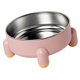 thumbnail image 2 of Cuenco de alimentos de agua cuenco mascota práctica fácil de limpiar elegante acero inoxidable múltiples comiendo alimentador sin deslizamiento plato Amarillo rosa, 2 of 8