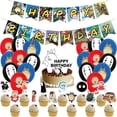 thumbnail image 1 of Kit de 32 globos de látex con decoración de pancarta para tartas, 1 of 4