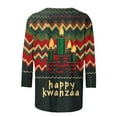 thumbnail image 5 of Womens Tops Plus Size 3/4 Sleeve Crewneck Shirts African Inspired Theme Tops Festival Print Loose Fit Party Casual Outfits, 5 of 5