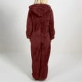 thumbnail image 3 of Combinaison à Manches Longues Pyjamas Casual Hiver Chaude Vêtements de Nuit - Rouge XXXL, 3 of 6