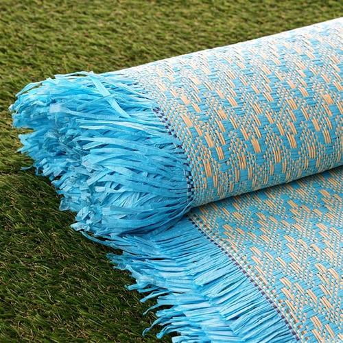 54" x 4 Yards Turquoise Eco-Friendly Woven Upholstery Raffia Fabric By