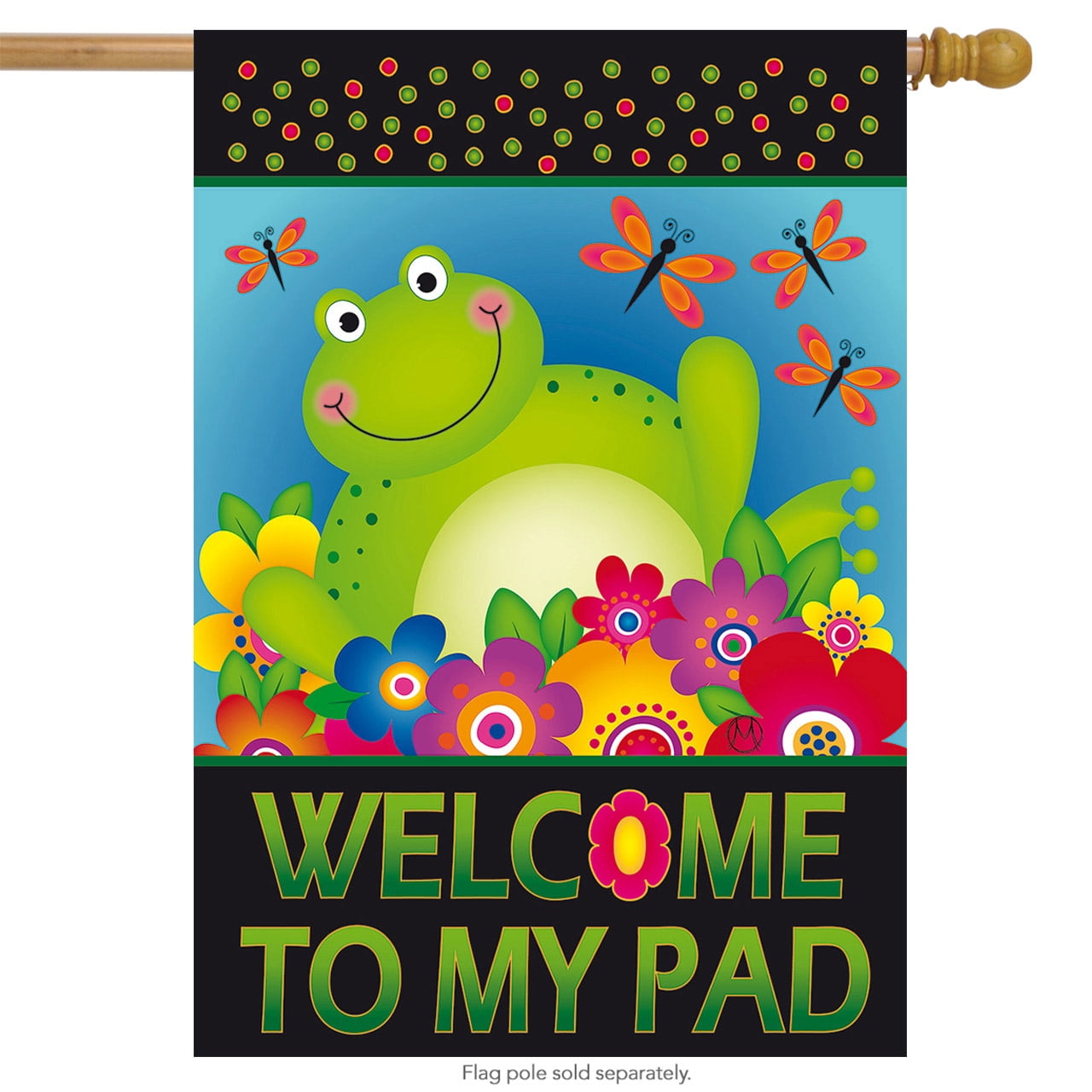 Froggy Fun Summer House Flag Floral 28" x 40" Briarwood Lane Froggy Fun Summer House Flag Floral 28" x 40" Briarwood Lane