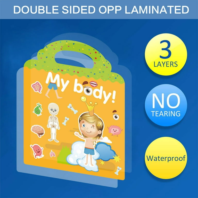 Reusable 3D Puffy Sticker Book for Kids 88 Pcs Waterproof Vehicles