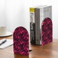 thumbnail image 5 of Zufioo Burgundy Tie Dye Print Wooden Bookends, Metal Bookshelf Non-slip Bookends, Home Furnishings Suitable for Bookcases Offices, 5 of 8