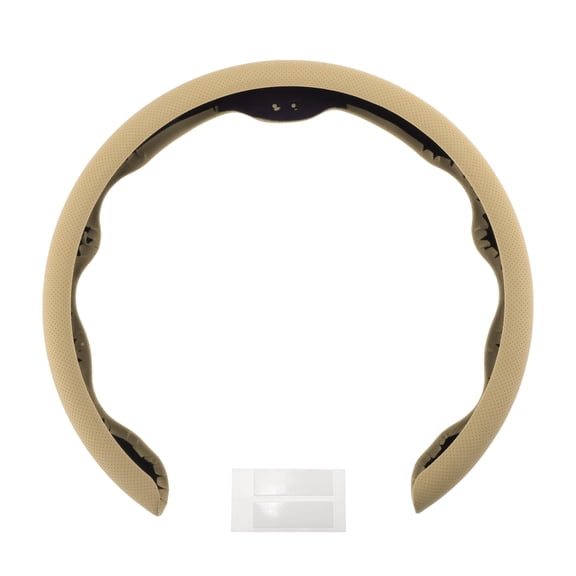 PU Artificial Leather Steering Wheel Cover ABS Car Steering Wheel Protector 14.96" Beige 1 Pc