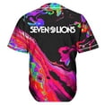 thumbnail image 6 of Seven Lions Baseball Jersey Men/Women Casual Thin button Baseball uniform Oil Slick Custom For EDM, 6 of 7