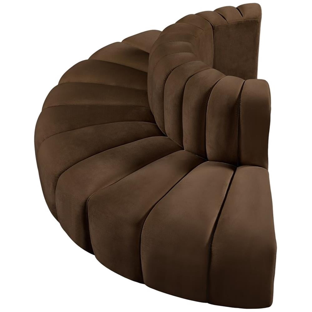 Meridian Furniture Arc Brown Velvet Modular Sectional