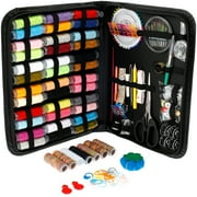 Tcwhniev 226pcs Portable Travel Sewing Box Kit Needles Thread Stitching Kit DIY Sewing Supplies Premium Mini Sewing Accessories