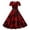 Wine, variant on ZHOUCHANKIDS 1950s Retro Party Dress for Women Floral Print Short Sleeve Elegant Swing Prom Gown White XL