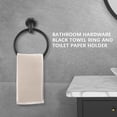 thumbnail image 2 of 2Pcs Bathroom Hardware Black Towel Ring and Toilet Paper Holder Stainless Steel Bathroom Hand Towel Holder Towel, 2 of 8