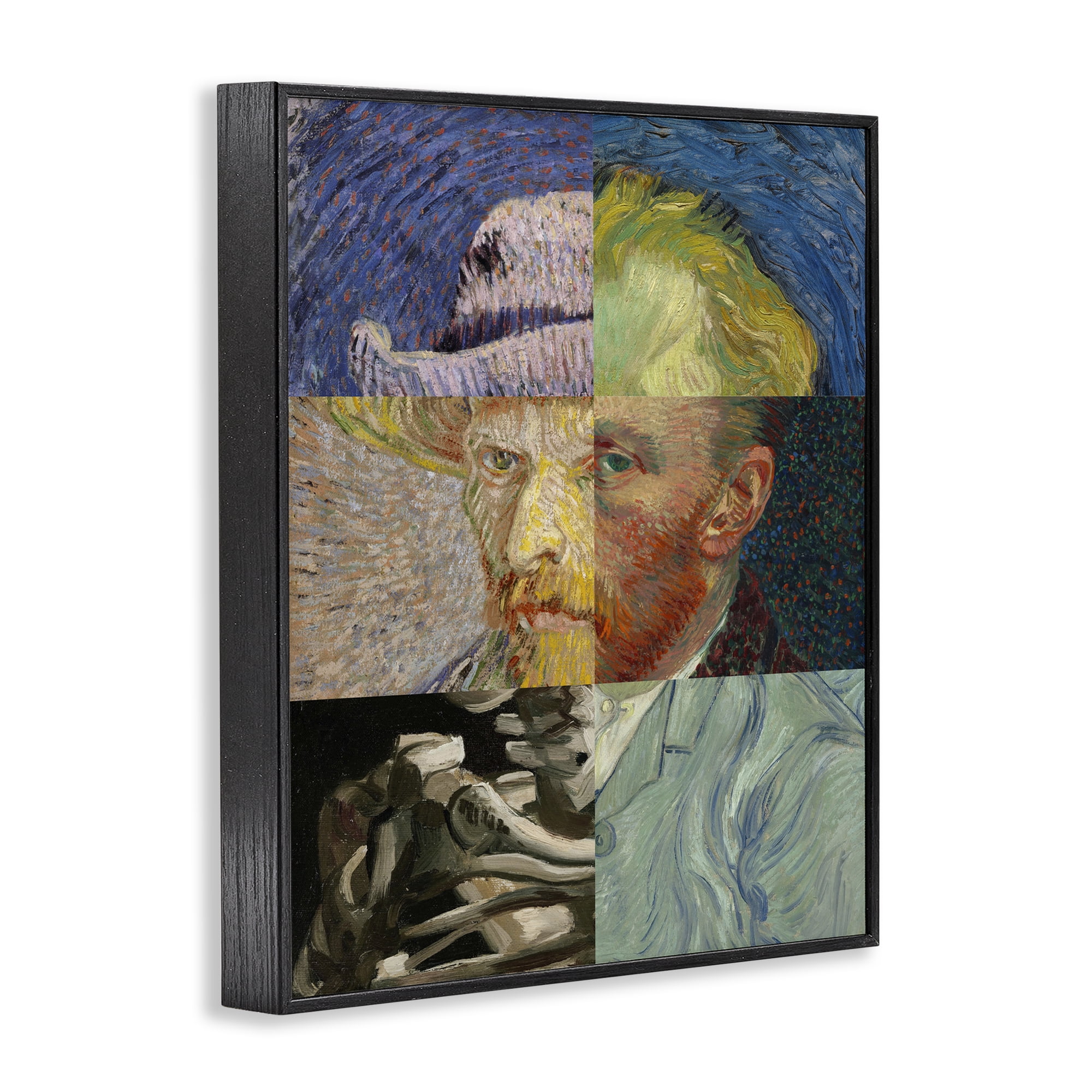 Collaged Van Gogh Portraits Black Framed Giclee Art, design by Masters Redux