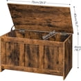 thumbnail image 3 of Storage Bench, 29.5" Retro Wooden Storage Chest, Wooden Storage Trunk, Toy Chest with Lift Top, Multifunctional Entryway Organizer, for Entryway, Living Room, Rustic Brown FG751CW01, 3 of 18