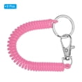 thumbnail image 3 of Retractable Coil Spring Keychain with Lobster Clasp Keyring 17cm Pink 5 Pcs, 3 of 6