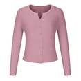 thumbnail image 4 of Idoravan Cardigans for Women Spring Women's Fashion Casual Long Sleeve Solid Color Sweater Tops Blouse Cardigan, 4 of 8