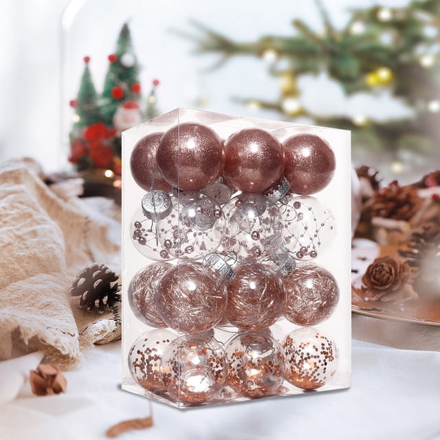 Ganfancp Bola de Plástico Pet Transparente Bola Redonda 8Cm Bola de Navidad de Colores Adornos para El Árbol de Navidad Bola Decorativa para Colgar Ofertas Del Día Liquidación 24 Bolas de Espuma
