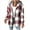 Red, variant on Womens Plaid Jackets with Hood Button Down Lined Shacket Jacket Loose Fit Long Sleeve Casual Fall Winter Warm Plaid Coat