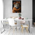 thumbnail image 2 of Mudket Leopard with Orange Flower Crown & Scarf Canvas Wall Art, Warm Autumn Boho Wall Prints Waterproof Canvas for Living Room Bedroom Home Decor , Framed Ready to Hang - 30"L x 20"W, 2 of 9