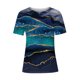 thumbnail image 4 of ICHUANYI Clearance Fashion Women's Summer Round-Neck Short Sleeve Print Casual T-shirt Blouse(Blue, S) ICHUANYI WER2023080908340, 4 of 5