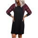 thumbnail image 1 of Mini vestido de manga raglán con empalme de lentejuelas a la moda para mujer, vestido informal de Color sólido de manga larga para vacaciones en casa Pompotops hdfakjf1431, 1 of 6