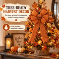 thumbnail image 7 of Halloween Pumpkin Wreath Bow, Faux Ribbon Ornament, Thanksgiving Fall Door Decor, Large Velvet Bow for Wreath & Tree, Rustic Harvest Decoration Accent​, C, 7 of 7