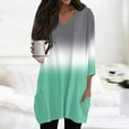 thumbnail image 2 of DENGDENG Womens Tunics Plus Size 2025 Fashion V Neck 3/4 Sleeve Shirts To Wear with Leggings Summer T Shirts Boho Lightweight Clothes Gray XXL, 2 of 7