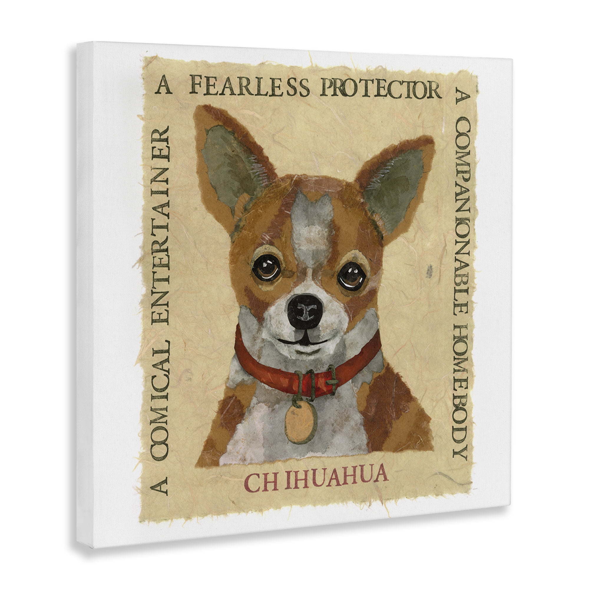 Stupell Industries Fun Chihuahua Pet Phrases Animals Painting Wrapped Canvas Art Print Wall Art, 17 x 17