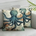 thumbnail image 2 of COMIO  Vintage Whale Decorative Throw Pillow Covers, Soft Sea Turtle Square Cushion Case Set for Couch Sofa Bedroom Living Room,Retro Seahorse Octopus Pillow Cases Pillowcases,  2pc, 2 of 6