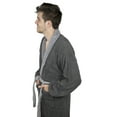 thumbnail image 2 of Men?s 100% Terry Cotton Bathrobe Toweling Gown Robe Two tone Gray Large, 2 of 8