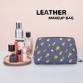 thumbnail image 4 of blue Light Bulb Pattern Makeup Bag, Large Capacity Travel Cosmetic Bag for Women Girls- Travel Toiletry Bag Leather Portable Waterproof Makeup Case Organizer with Handle, 4 of 4