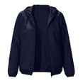 thumbnail image 5 of SAWOBUUN Womens Hooded Waterproof Windbreaker Zip Up Jacket Long Sleeve Casual Lightweight Outdoor Coat with Pockets, 5 of 9