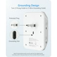 thumbnail image 4 of LENCENT 2 Prong Surge Protector Power Strip,2 Prong to 3 Prong Grounding Outlet Adapter,Wall Tap for Non-Grounded Outlet Splitter, 4 of 10