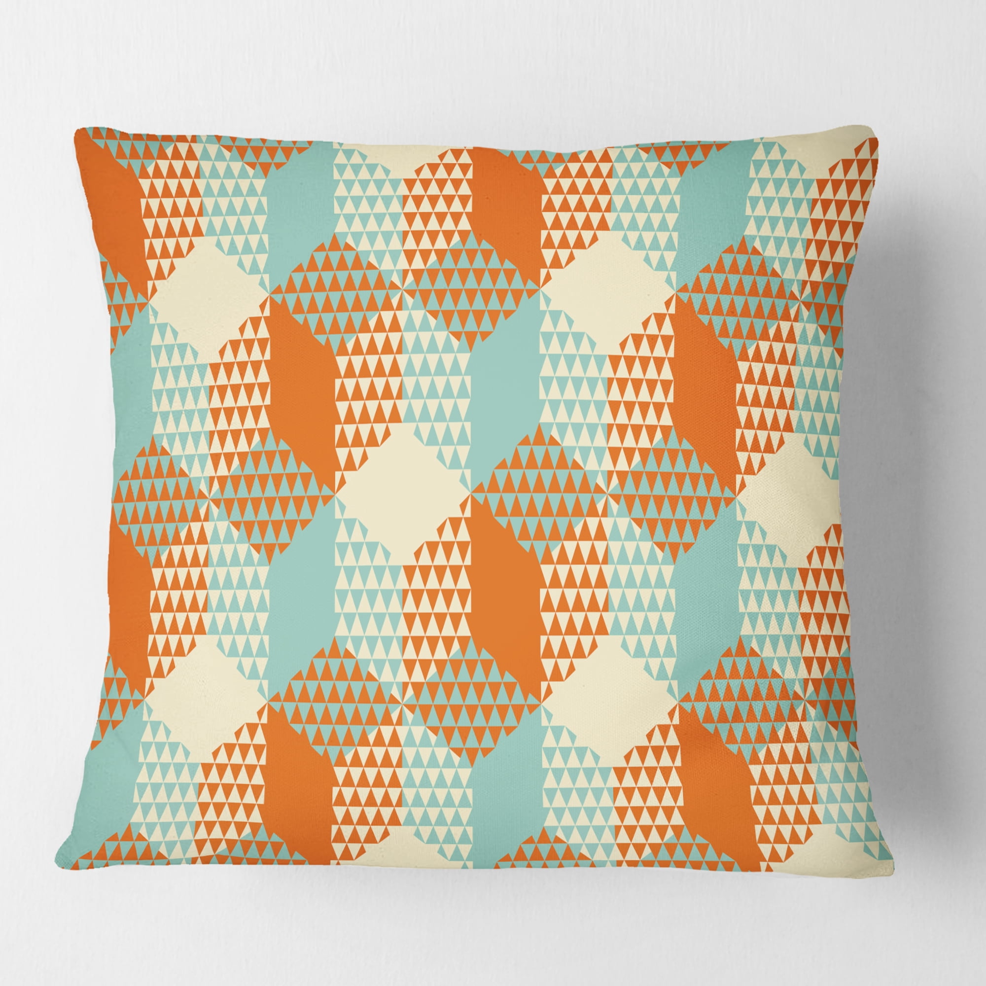 Designart Retro Hexagon Pattern VIII' Mid-Century Modern Throw Pillow - 16x16