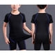 thumbnail image 5 of Conjunto de Capa Base de Niños Unisex Niño Traje de Baño de Lado Dividido con Protección, de Alta Elasticidad de Dos Piezas de Manga Corta Y Pantalones Cortos, Conjunto de Entrenamiento Negro para De, 5 of 5