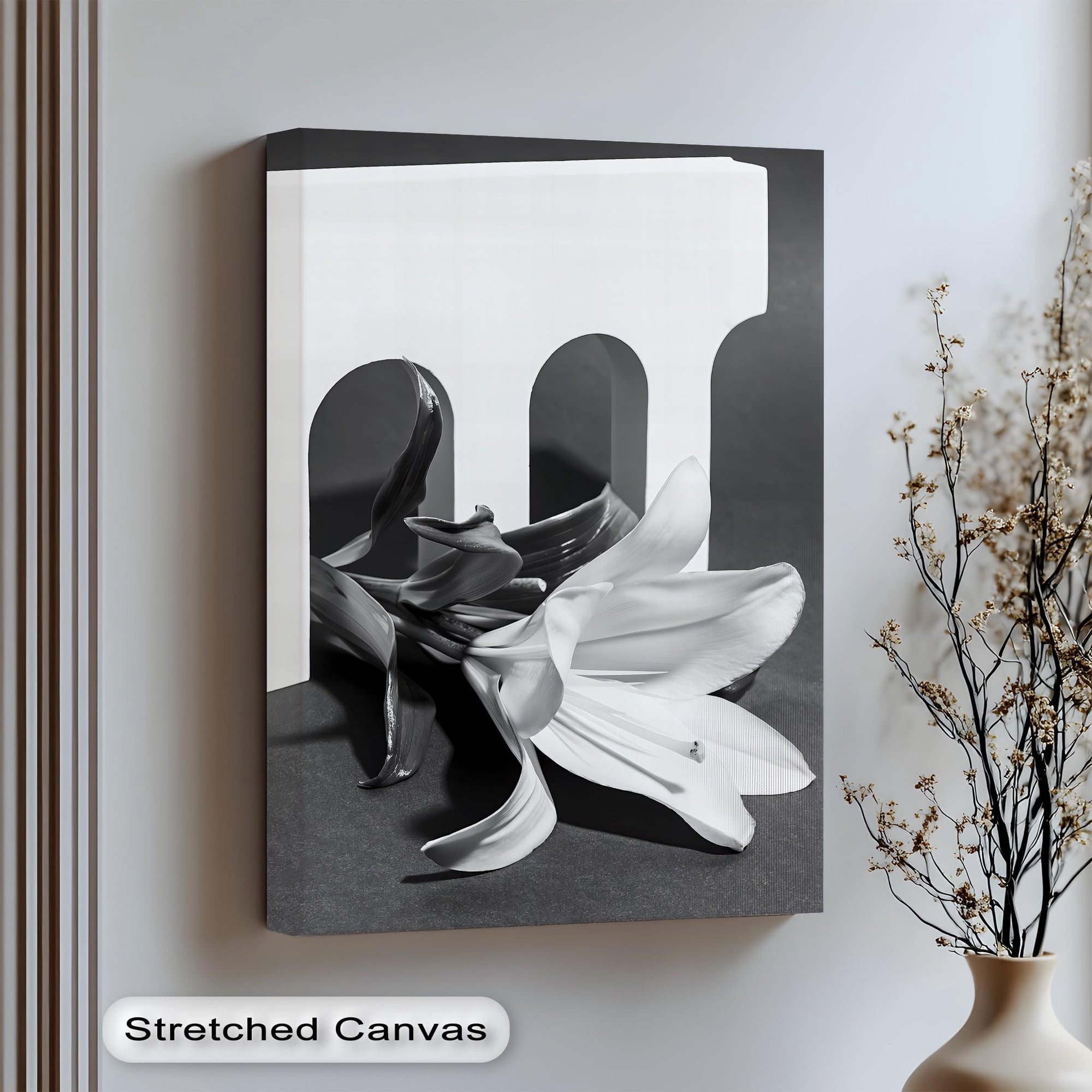 Minimalist Floral Architecture Art Black And White Art Decor Home Decor Office Wall Art