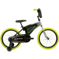 Huffy 18" Electro-Light Kids' Bike, Fits Riders 3'6" - 4'1", Grey/Green, Kids, Unisex